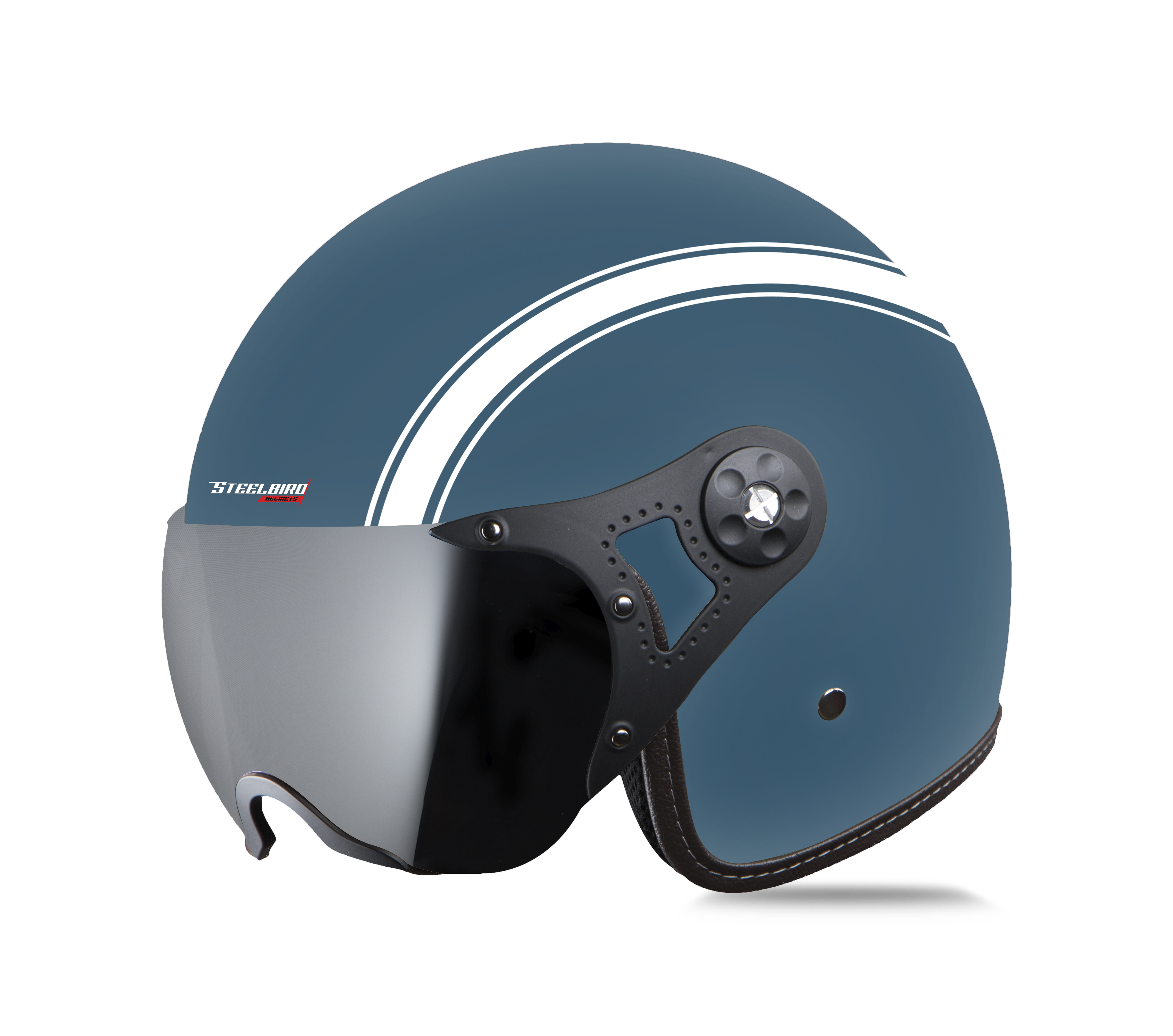 SB-40 DOT STRIPE MAT SQUADRON BLUE WITH WHITE (WITH EXTRA CLEAR VISOR)